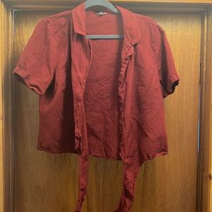 Charlotte Russe Linen Crop Top